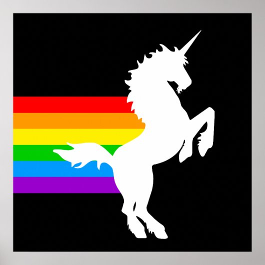 Corey Tiger 80s Retro Unicorn Rainbow Poster (Voorkant)