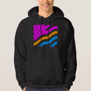 COREY TIGER '80s RETRO USA-VLAG NEON Hoodie
