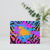 COREY TIGER '80s RETRO VERFSPATTEN & STRIJEN Briefkaart (Staand voorkant)