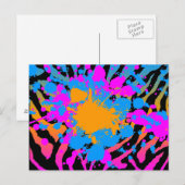 COREY TIGER '80s RETRO VERFSPATTEN & STRIJEN Briefkaart (Voorkant / Achterkant)