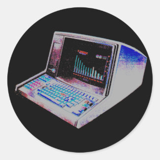 COREY TIGER 80s RETRO VINTAGE COMPUTER Ronde Sticker