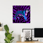 Corey Tiger 80s Retro Vintage Tijgerstrepen Poster (Thuiskantoor)