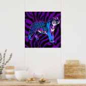Corey Tiger 80s Retro Vintage Tijgerstrepen Poster (Keuken)
