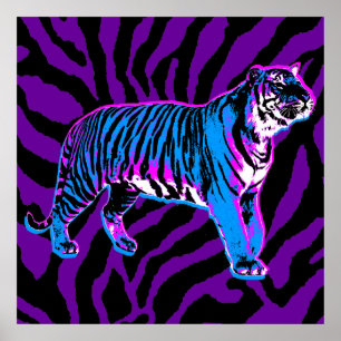 Corey Tiger 80s Retro Vintage Tijgerstrepen Poster