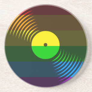 Corey Tiger 80s Retro Vintage Vinyl Record Onderze Zandsteen Onderzetter