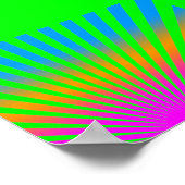 Corey Tiger 80's  Rising Sun Stripes Poster (Hoek)