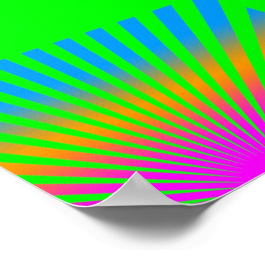 Corey Tiger 80's  Rising Sun Stripes Poster (Hoek)