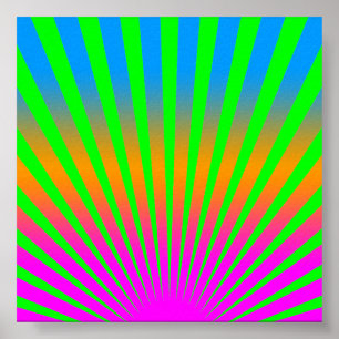 Corey Tiger 80's Rising Sun Stripes Poster