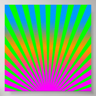 Corey Tiger 80's  Rising Sun Stripes Poster