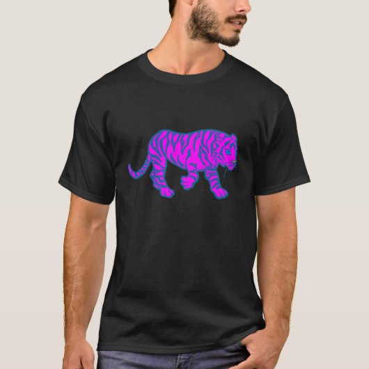 COREY TIGER 80's ROZE JAGende TIGER T-shirt (Voorkant)
