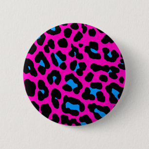 Corey Tiger 80s  Roze Luipaard Ronde Button 5,7 Cm