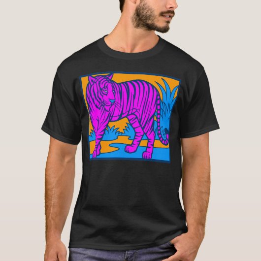 COREY TIGER 80's ROZE TIGER SCENE T-shirt (Voorkant)