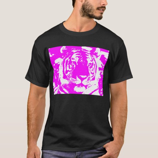 COREY TIGER 80'S ROZE TIJGERGEZICHT T-SHIRT (Voorkant)