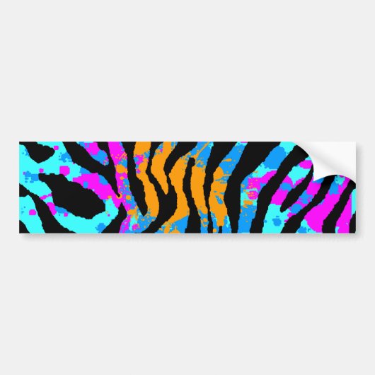 Corey Tiger 80s Spattenverf Tijgerstrepen Bumpersticker (Voorkant)