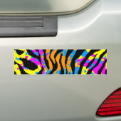 Corey Tiger 80s Splatter Paint Tiger Stripes Bumpersticker (Op auto)