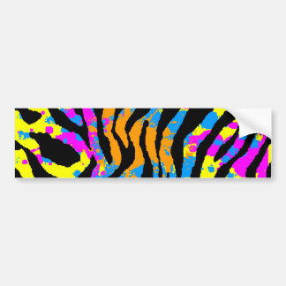 Corey Tiger 80s Splatter Paint Tiger Stripes Bumpersticker