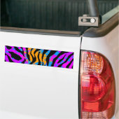 Corey Tiger 80s Splatter Paint Tiger Stripes Bumpersticker (Op Truck)