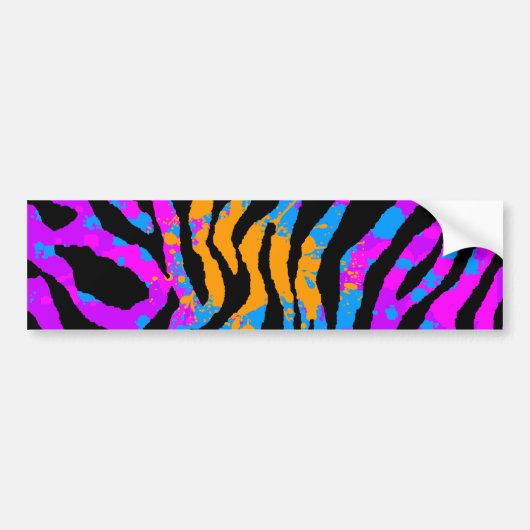 Corey Tiger 80s Splatter Paint Tiger Stripes Bumpersticker (Voorkant)