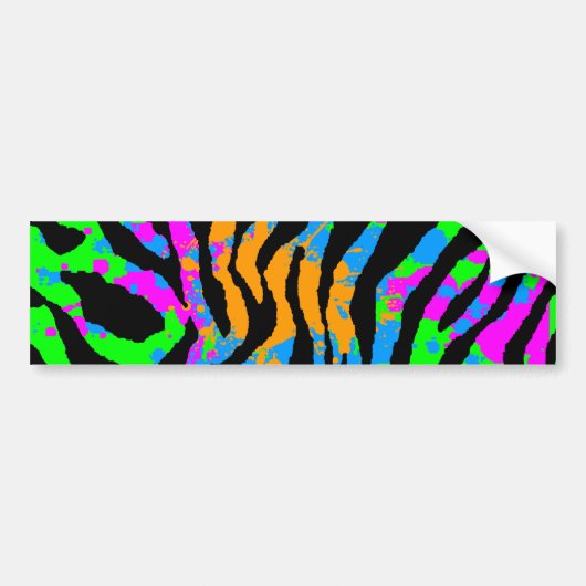 Corey Tiger 80s Splatter Paint Tiger Stripes Bumpersticker (Voorkant)