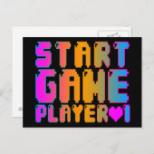 Corey Tiger 80s  Start game Player 1 Briefkaart (Voorkant / Achterkant)