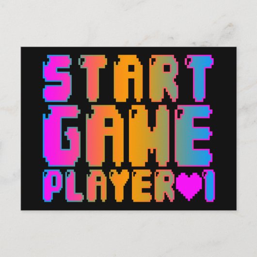 Corey Tiger 80s  Start game Player 1 Briefkaart (Voorkant)