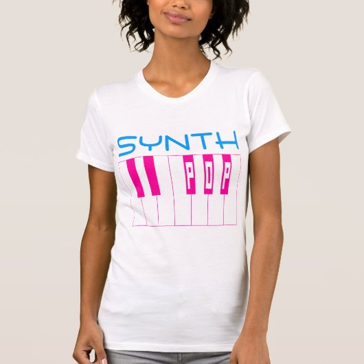Corey Tiger 80s  Stijl Synth Pop Keyboard T-shirt (Voorkant)