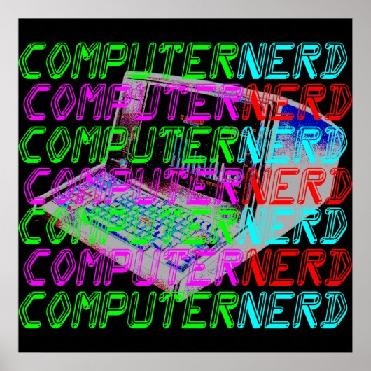 Corey Tiger 80s  Style Computer Nerd Poster (Voorkant)