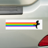 Corey Tiger 80s  Style Unicorn Rainbow Bumpersticker (Op auto)