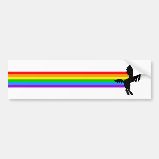 Corey Tiger 80s  Style Unicorn Rainbow Bumpersticker (Voorkant)