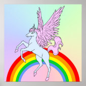 Corey Tiger 80s  Style Unicorn Rainbow Poster (Voorkant)