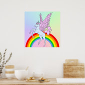 Corey Tiger 80s Style Unicorn Rainbow Poster (Keuken)