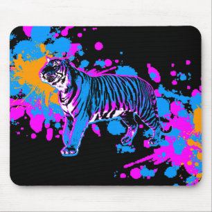 Corey Tiger 80s Tiger Paint Splatter Mousepad Muismat