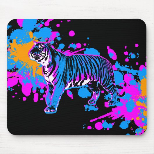 Corey Tiger 80s Tijger Spatten Muismat (Voorkant)