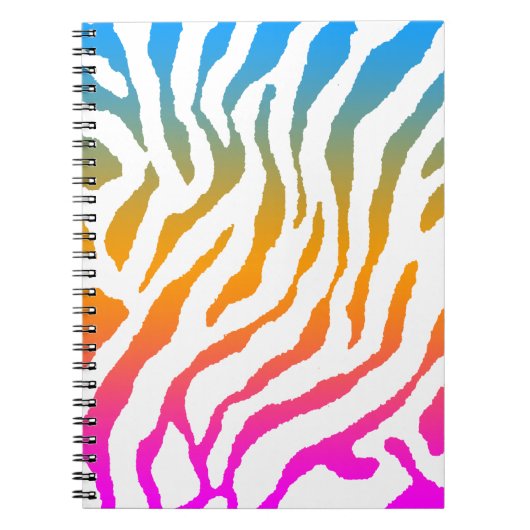 Corey Tiger 80s Tijgerstrepen Multicolor Notitieboek (Voorkant)