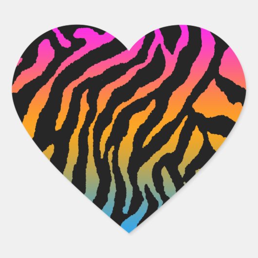 Corey Tiger 80s tijgerstripes Hart Sticker (Voorkant)