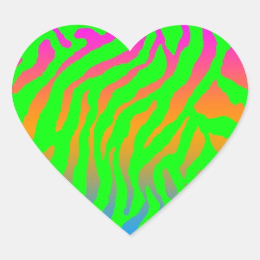 Corey Tiger 80s tijgerstripes Hart Sticker (Voorkant)