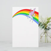 Corey Tiger 80s  Unicorn-regenboog Briefpapier (Staand voorkant)