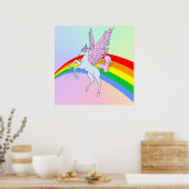 Corey Tiger 80s  Unicorn-regenboog Poster (Keuken)