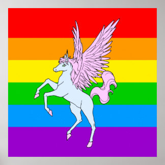 Corey Tiger 80s  Unicorn-regenboog Poster