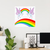Corey Tiger 80s  Unicorns Rainbows Stars Poster (Thuiskantoor)
