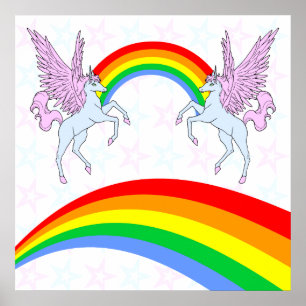 Corey Tiger 80s  Unicorns Rainbows Stars Poster