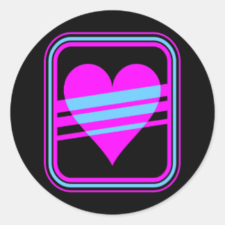 Corey Tiger 80s Vintage Hart & Strepen Ronde Sticker