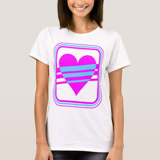 Corey Tiger 80s Vintage Hart & Strepen T-shirt (Voorkant)