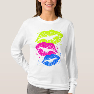 Corey Tiger 80s Vintage Lippen & Sterren Kussen T-shirt