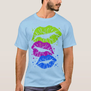 Corey Tiger 80s Vintage Lippen & Sterren Kussen T-shirt