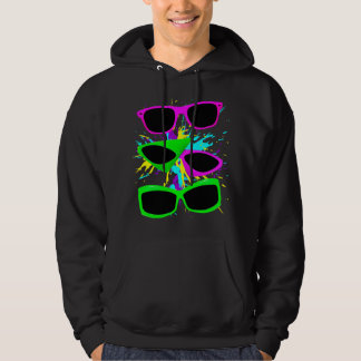 Corey Tiger 80s Vintage Neon Zonnebril Spatten Hoodie