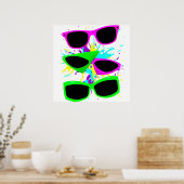 Corey Tiger 80s Vintage Neon Zonnebril Spatten Poster (Keuken)