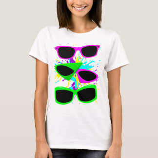 Corey Tiger 80s Vintage Neon Zonnebril Spatten T-shirt