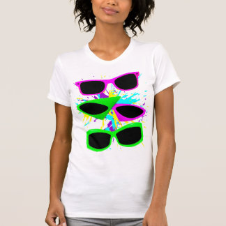Corey Tiger 80s Vintage Neon Zonnebril Spatten T-shirt