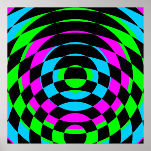Corey Tiger 80s Vintage Op Art Poster